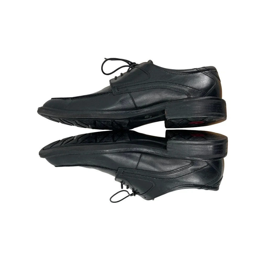 ECCO Mens Black Leather Square Toe Lace‎ Up Dress Shoes Comfort Size US 11  44